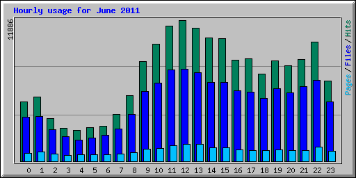 Hourly usage for June 2011