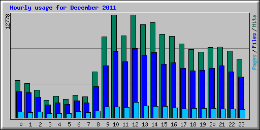 Hourly usage for December 2011