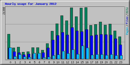 Hourly usage for January 2012